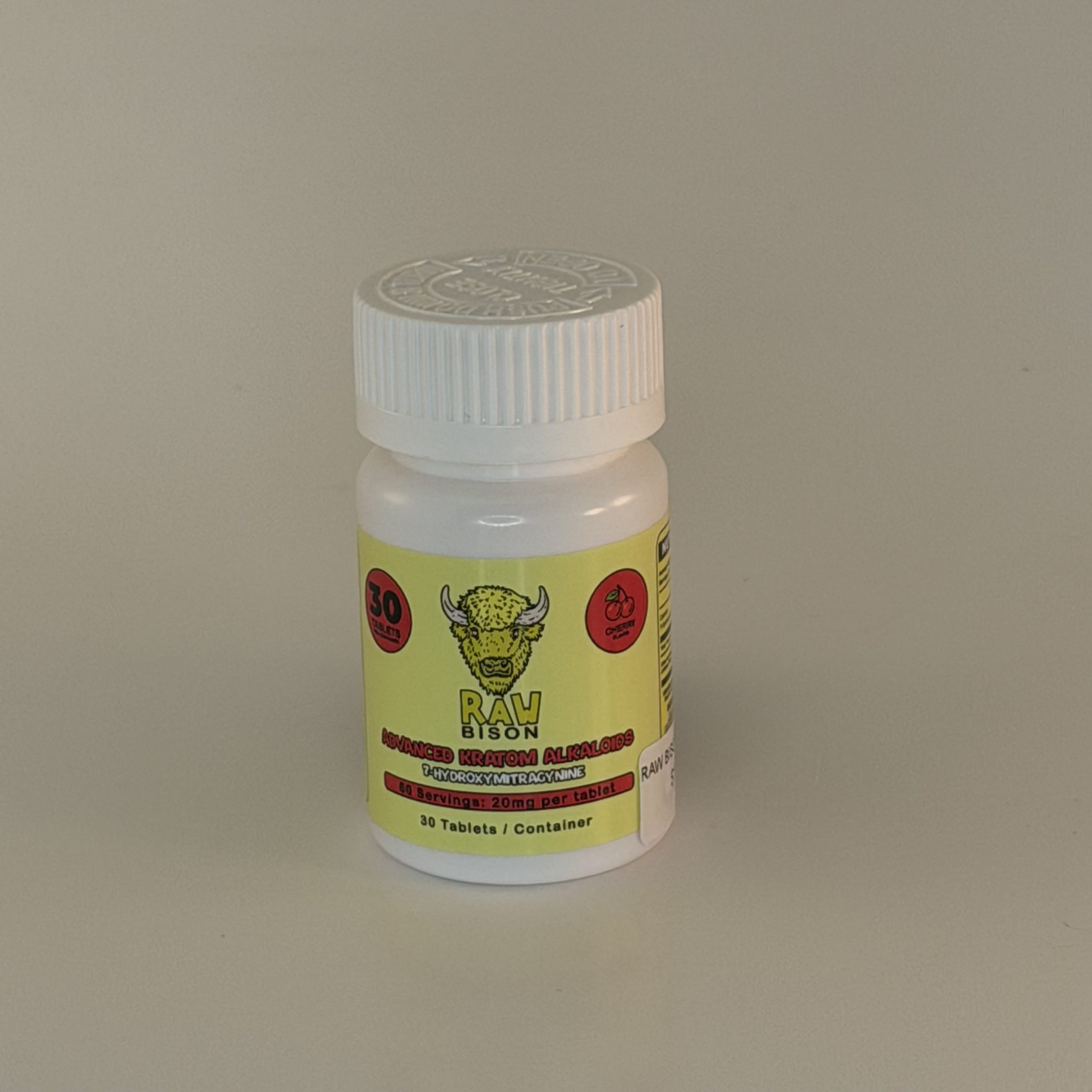 Raw Bison 7-OH 30ct. Tablets – Cherry (600mg Total)