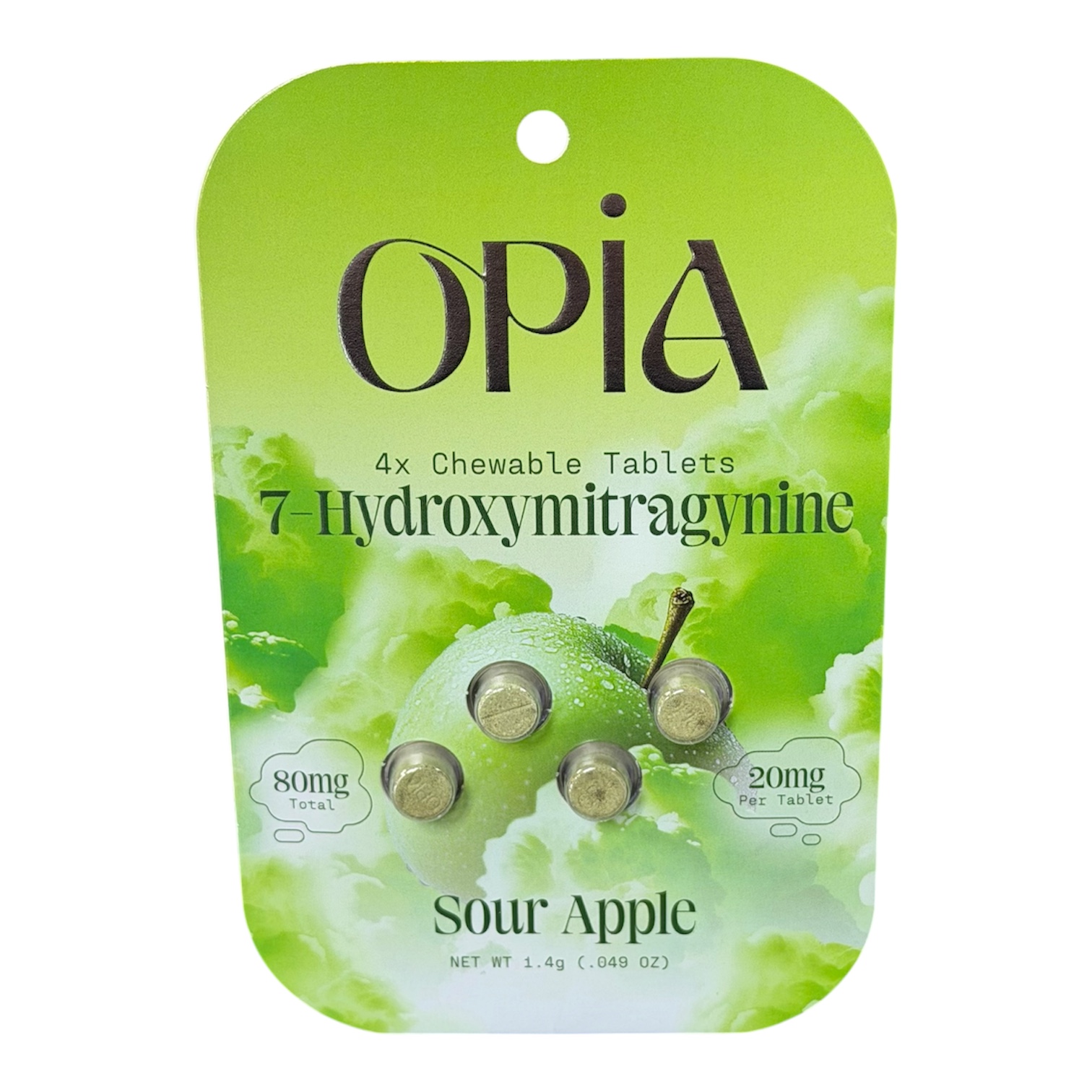 Opia 7-OH 4ct. Tablets – Sour Apple (80mg Total)