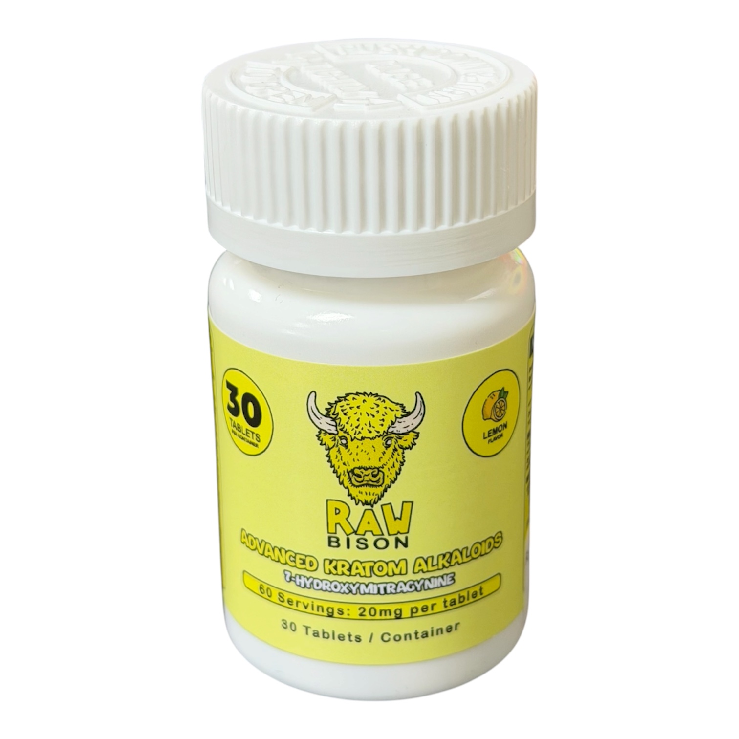 Raw Bison 7-OH 30ct. Tablets – Lemon (600mg Total)