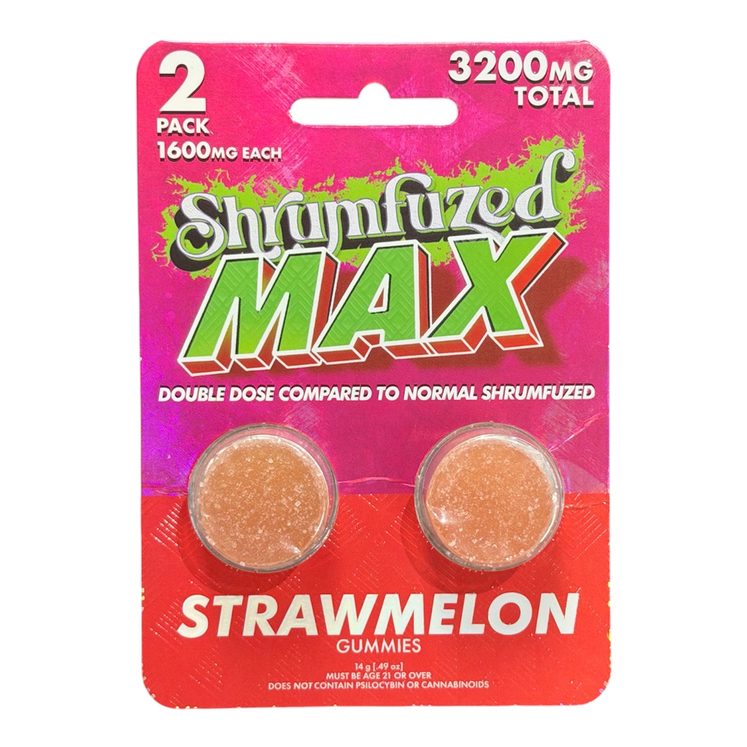 Shrumfuzed MAX 2pk Mushroom Gummies Strawmelon