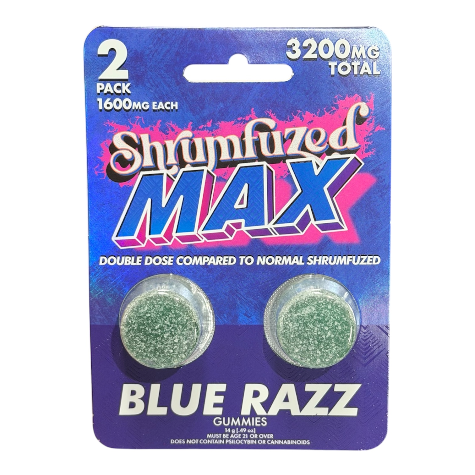 Shrumfuzed MAX 2pk Mushroom Gummies Blue Razz
