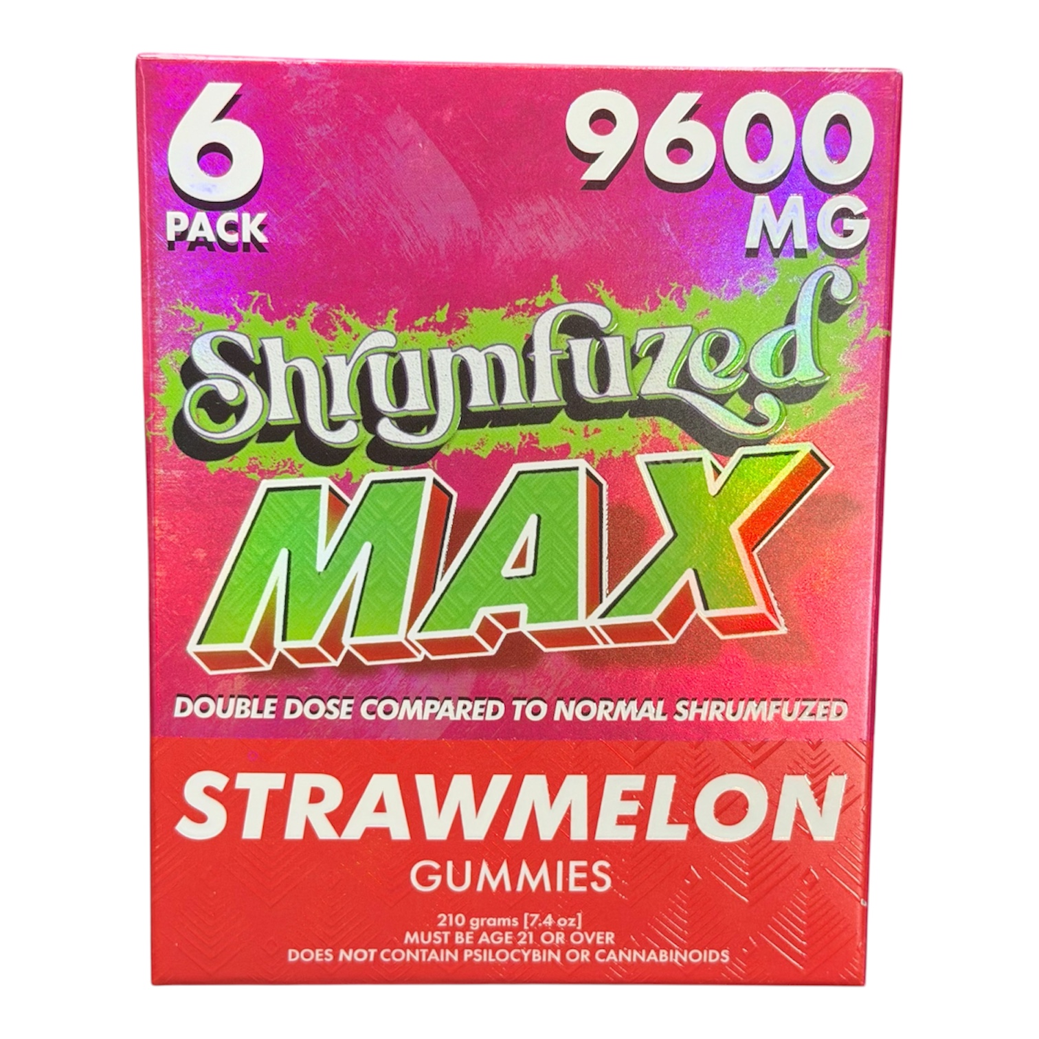 Shrumfuzed MAX 6pk Mushroom Gummies (9600mg) Strawmelon