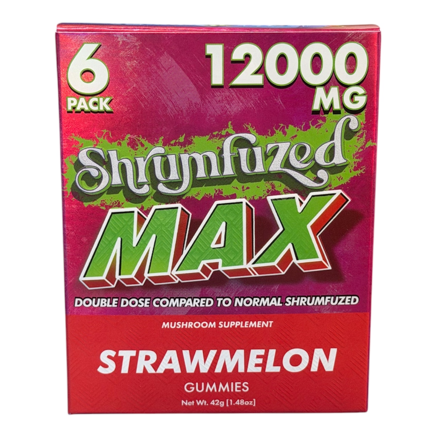 Shrumfuzed MAX 6pk Mushroom Gummies (12000mg) Strawmelon